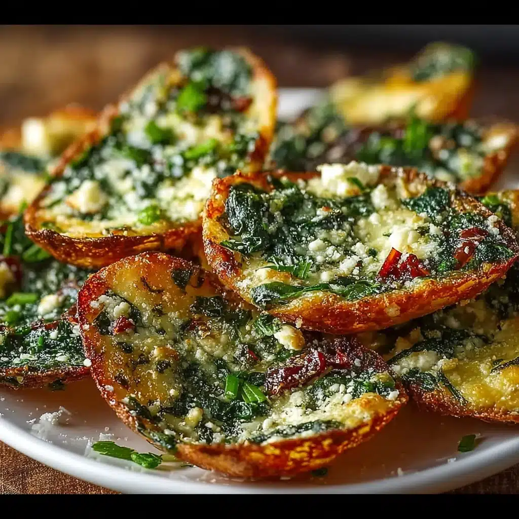 Mediterranean Spinach and Feta Cheese Crisps