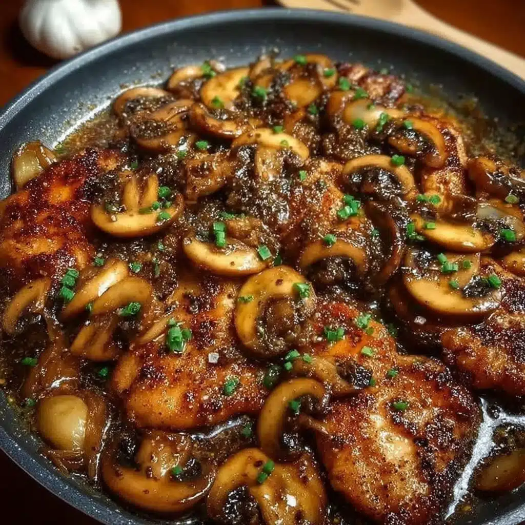 black pepper chicken with mushrooms​