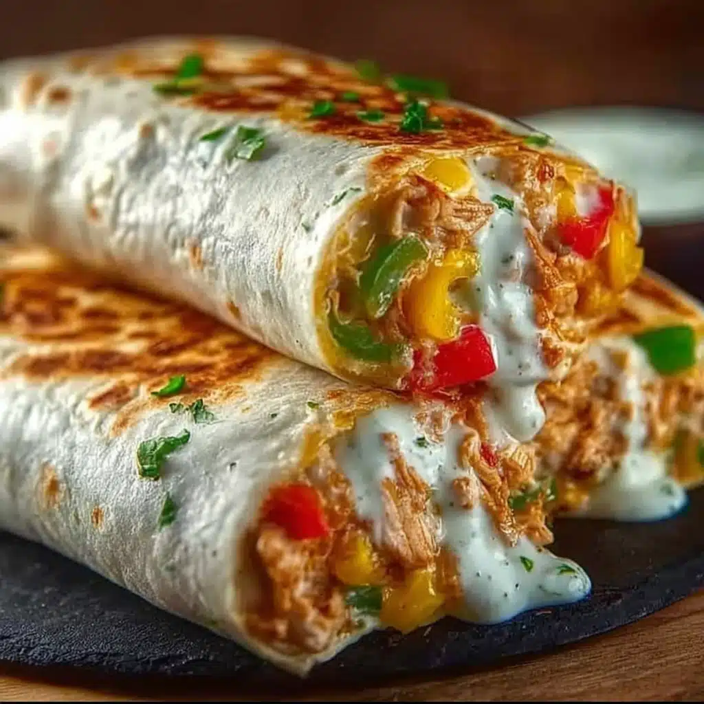 Chicken Bell Pepper Ranch Burritos