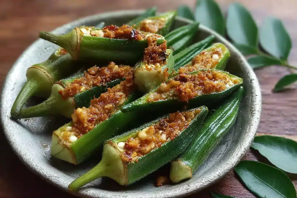 okra stuffed with spices telugu recipe​