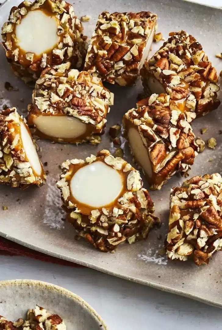 Delicious homemade Christmas candy in festive packaging for gifting