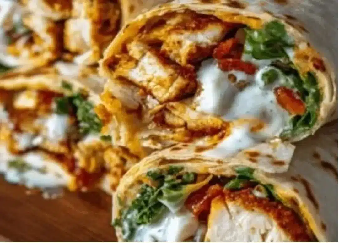 Crispy air fryer chicken and mozzarella wraps on a plate
