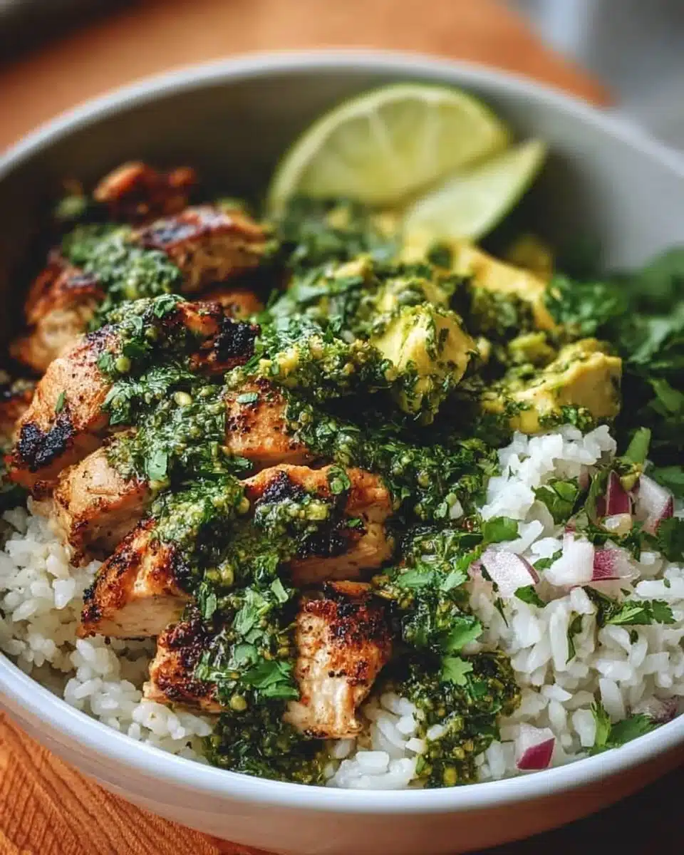 Delicious cilantro lime chicken bowl with fresh ingredients and vibrant flavors