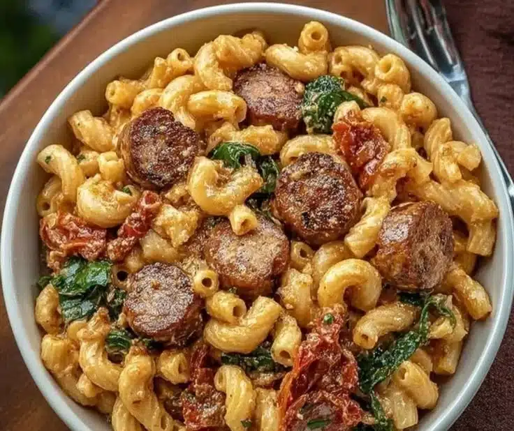 Delicious Easy Marry Me Sausage Pasta dish ready to serve