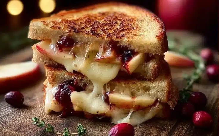 Apple and Cranberry Grilled Cheese Sandwich, a delicious fall comfort food