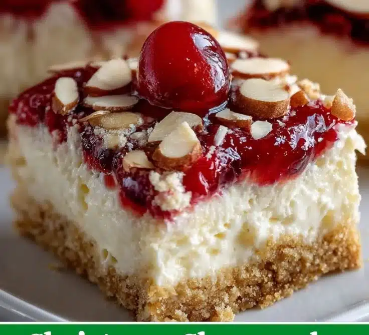 Delicious Christmas cheesecake bars topped with festive decorations