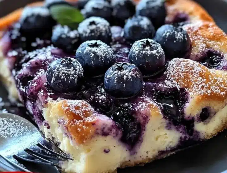 Easy blueberry cottage cheese breakfast bake for a low carb morning meal