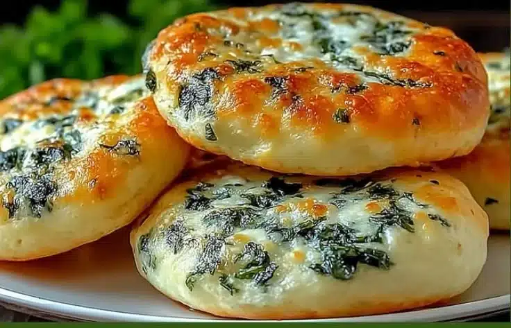 Homemade spinach cottage cheese bagels ready to enjoy