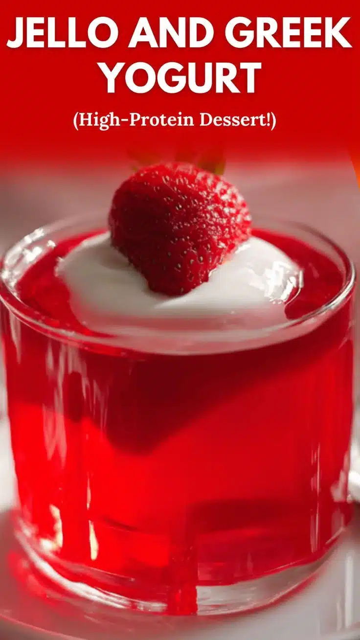Creamy dessert made with Greek yogurt and Jello, a high-protein treat.
