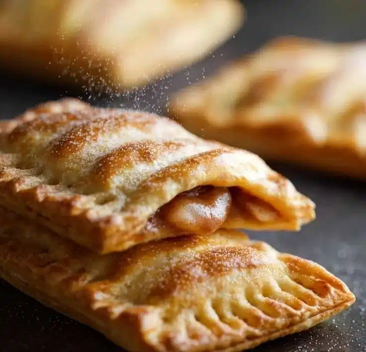 Freshly baked apple hand pies with flaky crust and spiced apple filling