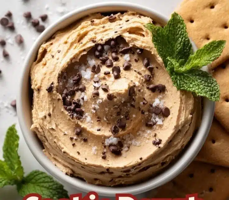 Sweet and savory ham cookie dough dip served with crackers