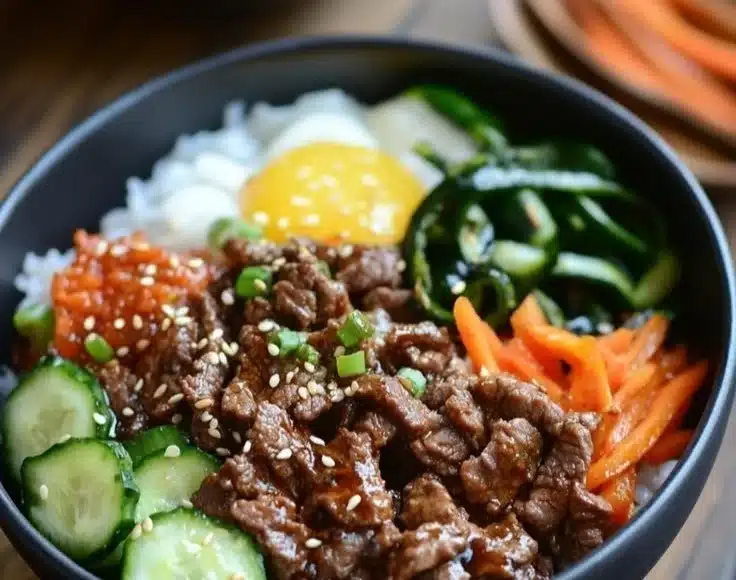 Ground beef bulgogi bowls served with vegetables and rice for a Korean-inspired meal