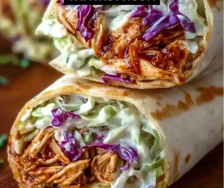 BBQ Chicken Coleslaw Wraps
