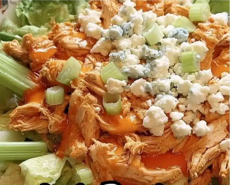 Buffalo Chicken Salad with mixed greens, spicy chicken, and dressing