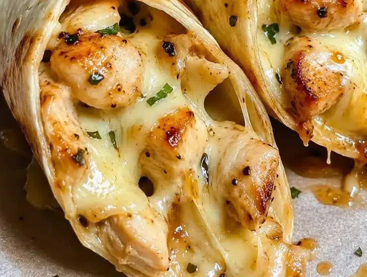 Cheesy Garlic Chicken Wraps
