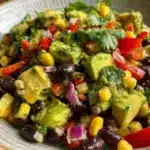 Chipotle Black Bean Salad featuring black beans, corn, and fresh vegetables