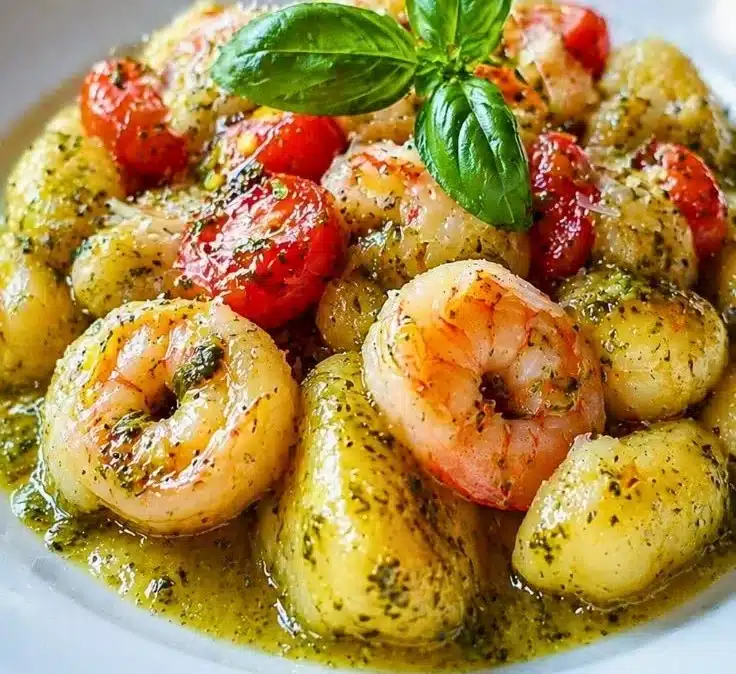 Creamy Pesto Shrimp Gnocchi