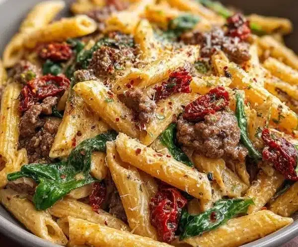 Creamy Tuscan Beef Pasta