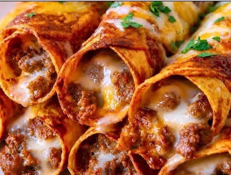 Crispy Cheesy Beef Taquitos