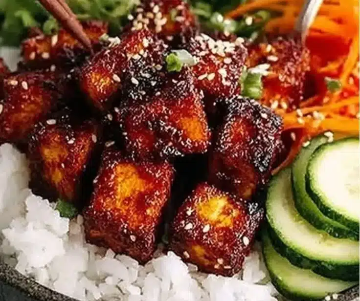 Crispy High Protein Gochujang Tofu