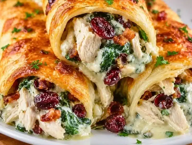 Crispy Keto Cranberry Pecan Chicken Rollups