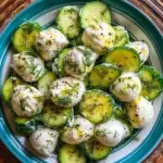 Cucumber Mozzarella Salad with fresh ingredients and vibrant colors