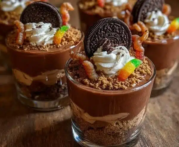 Dirt and Worms Pudding Cups