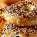 High-protein bagels stacked for a nutritious breakfast option
