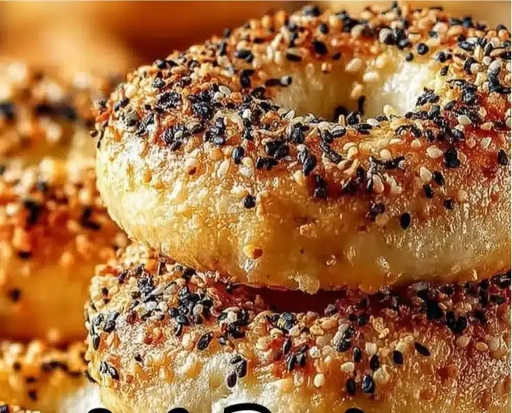 High-protein bagels stacked for a nutritious breakfast option