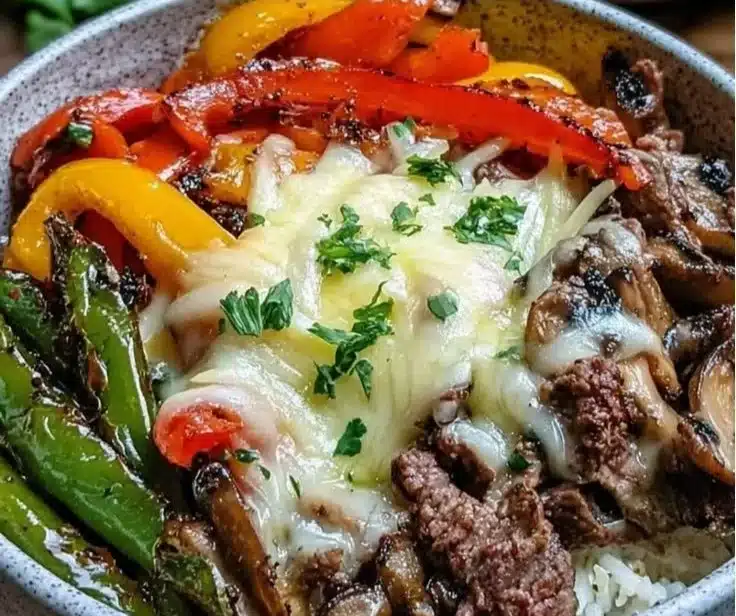 High Protein Philly Cheesesteak Bowl
