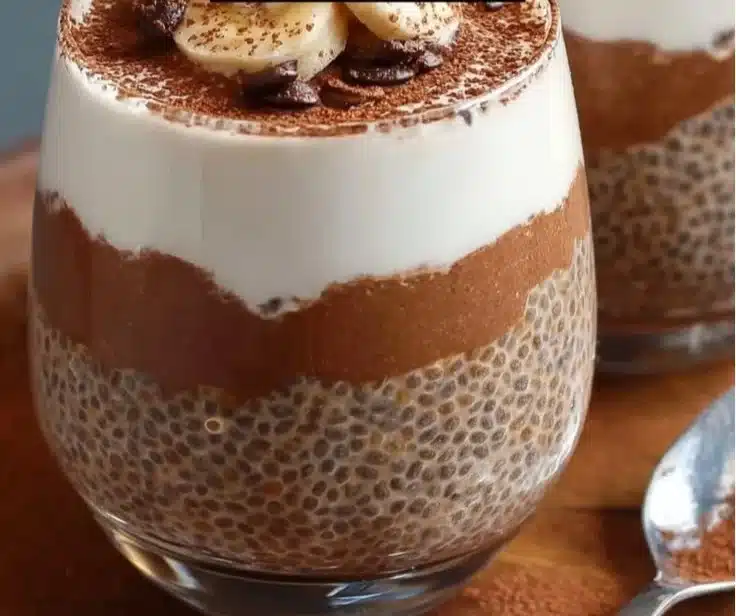 High Protein Tiramisu Chia Pudding