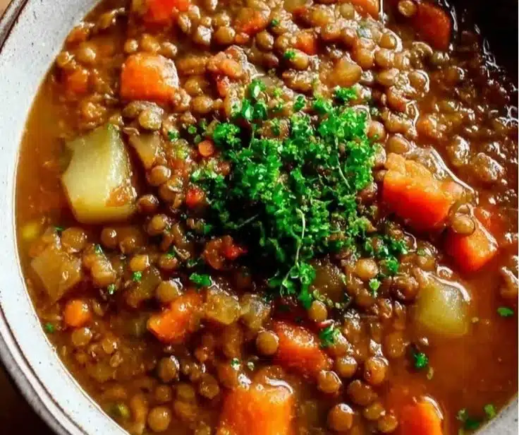 High-Protein Vegetarian Lentil Soup