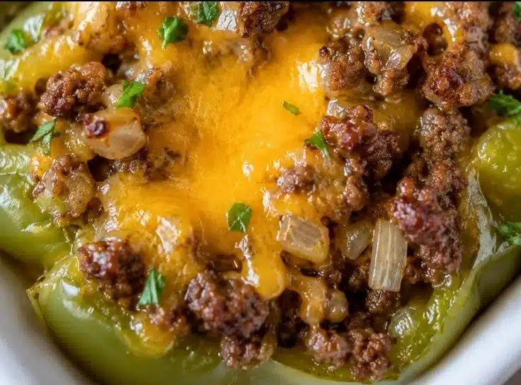 Keto Philly Cheesesteak Stuffed Peppers