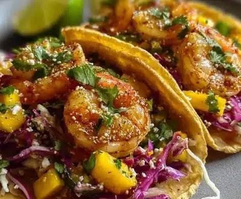 Mango Slaw Shrimp Tacos