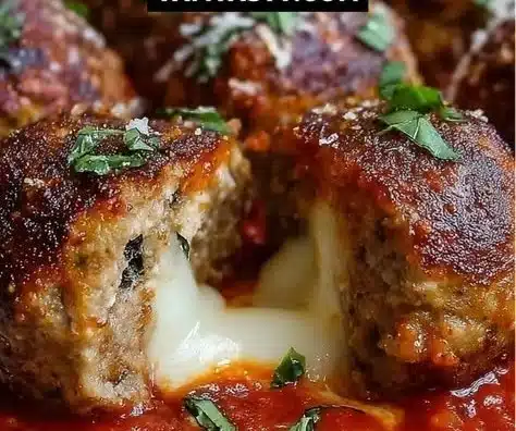Mozzarella Stuffed Meatballs