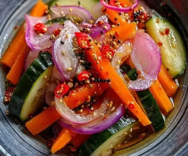 Spicy Tangy Crunchy Pickled Vegetables