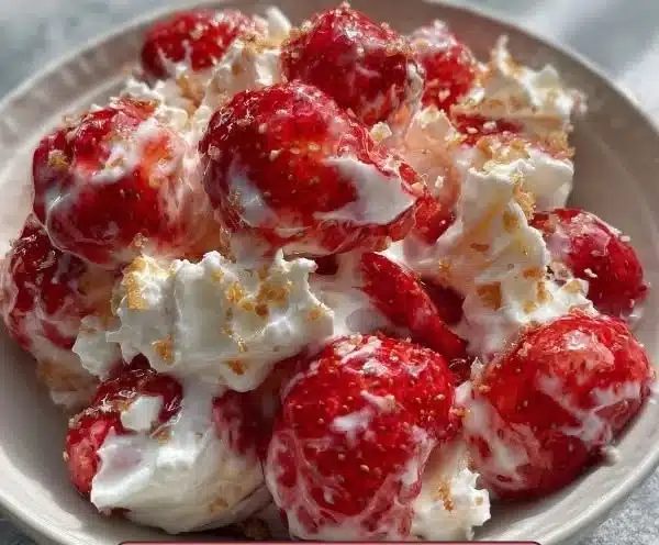 Strawberry yogurt dots made with creamy yogurt and real strawberries