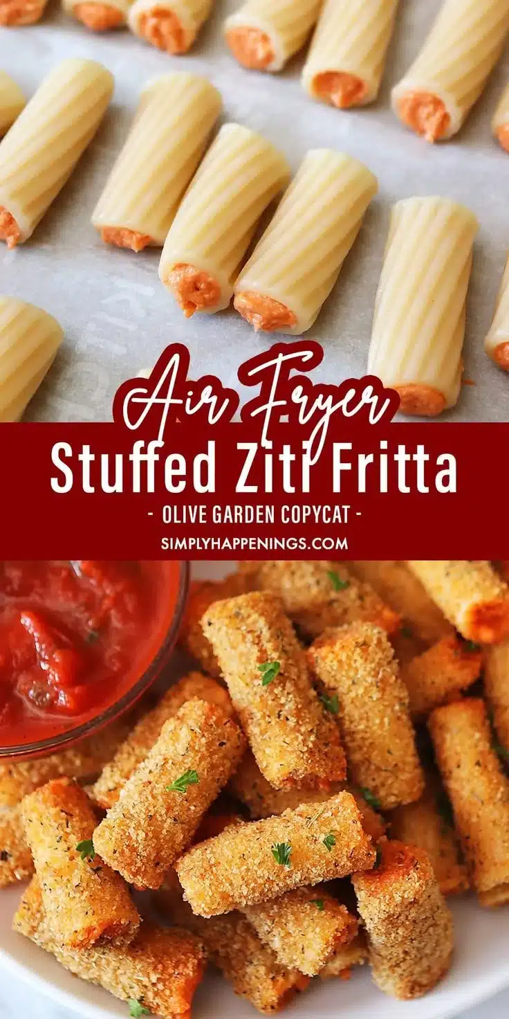 Air Fryer Stuffed Fried Ziti in a serving dish, ready to be enjoyed.