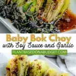 Sautéed Baby Bok Choy with Soy Sauce and Garlic served in a bowl.