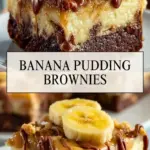 Delicious banana bread brownies topped with chocolate and nuts on a plate