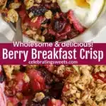 Delicious homemade Berry Crisp dessert with fresh berries and crunchy topping