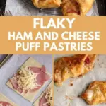 Flaky ham and cheese puff pastry baked to golden perfection.