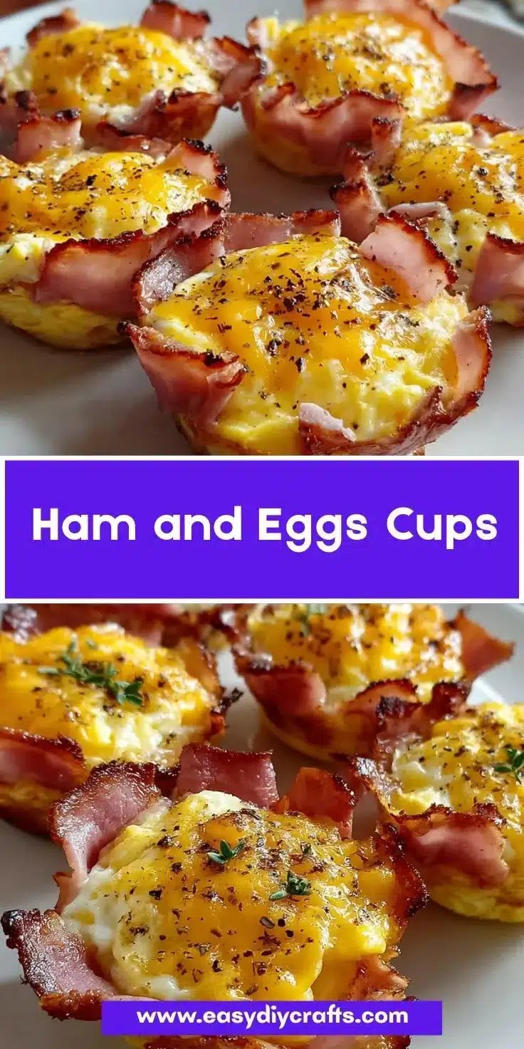 Delicious Ham and Eggs Cups baked in muffin tins, perfect for breakfast.