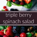 Refreshing spinach berry salad with anti aging herbs for a healthy boost