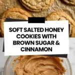Deliciously baked Honey Cinnamon Cookies on a wooden platter