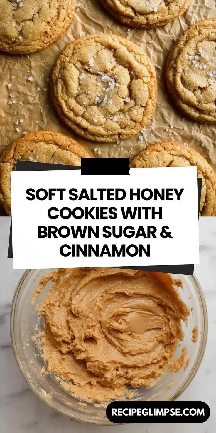 Deliciously baked Honey Cinnamon Cookies on a wooden platter