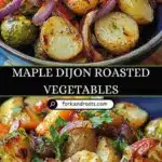 Maple Dijon Roasted Vegetables recipe with colorful seasonal veggies