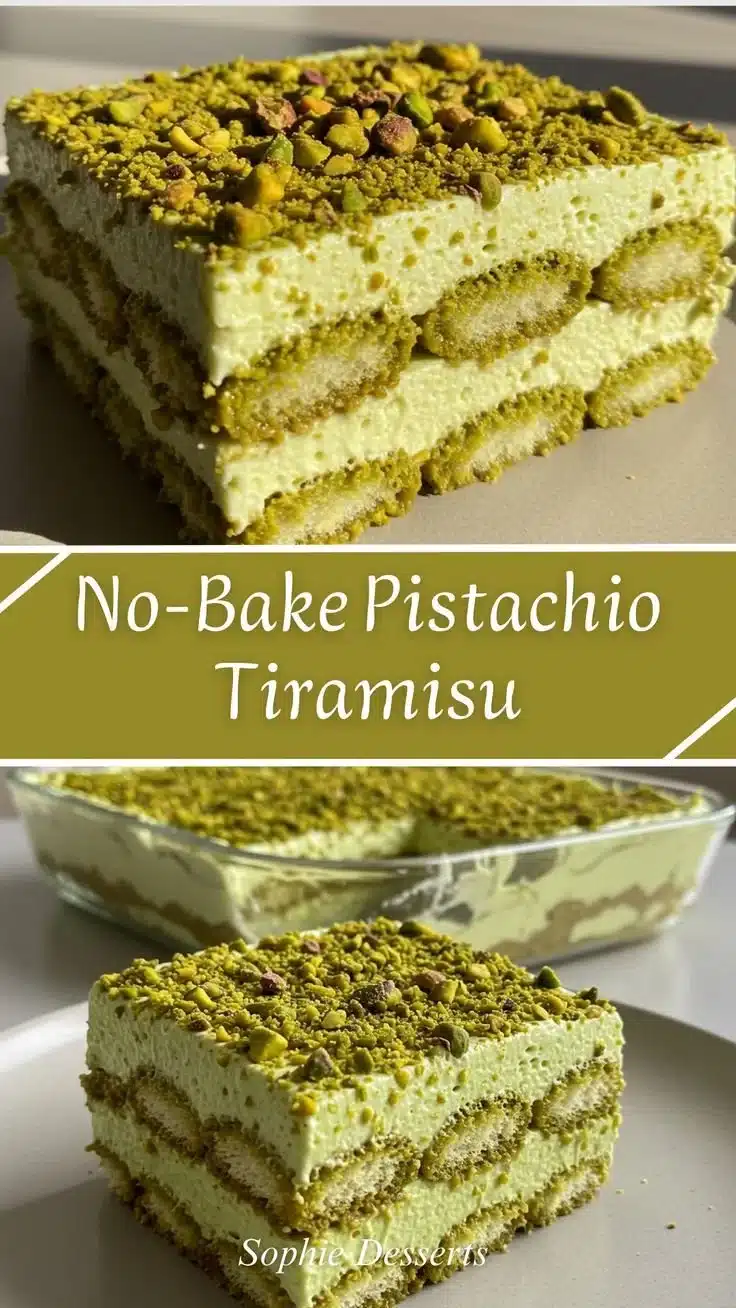 Delicious Pistachio Tiramisu dessert layered with creamy and nutty flavors