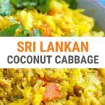Sri Lankan styled Instant Pot cabbage dish prepared in a pressure cooker.