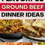 Delicious ground beef dinner dish served with vegetables